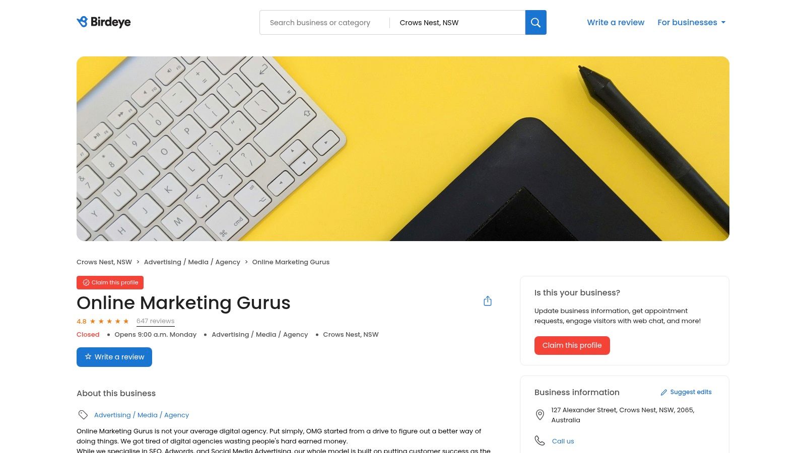 Birdeye (aggregated reviews for Online Marketing Gurus)