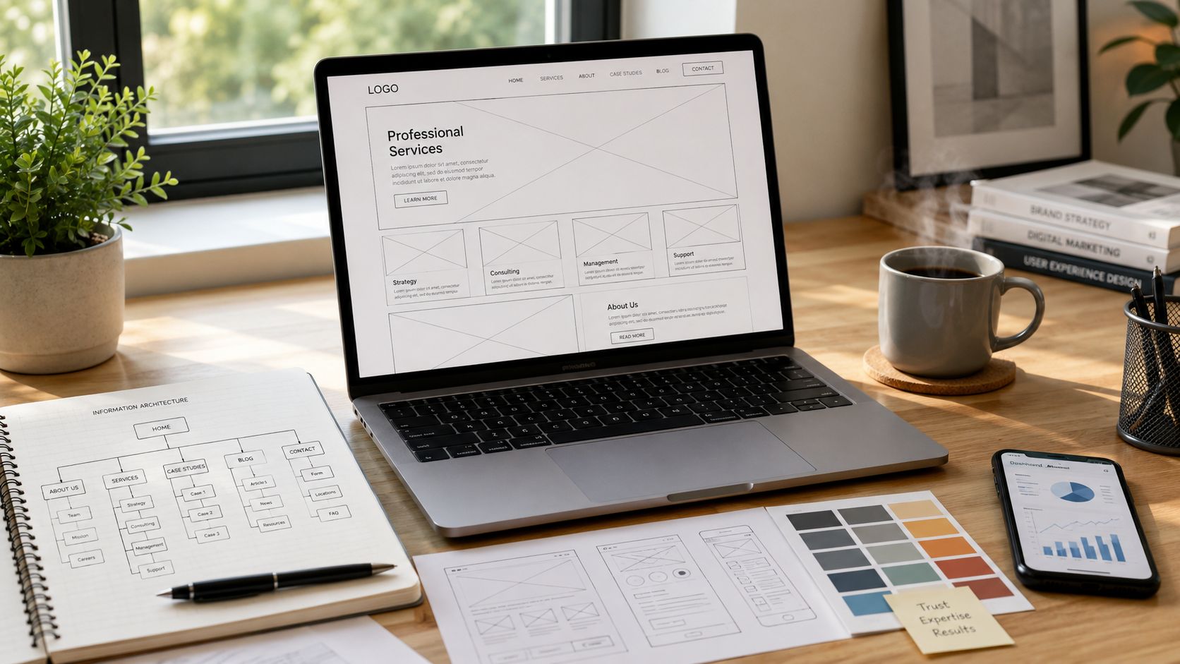 Professional Services Website Design Workspace