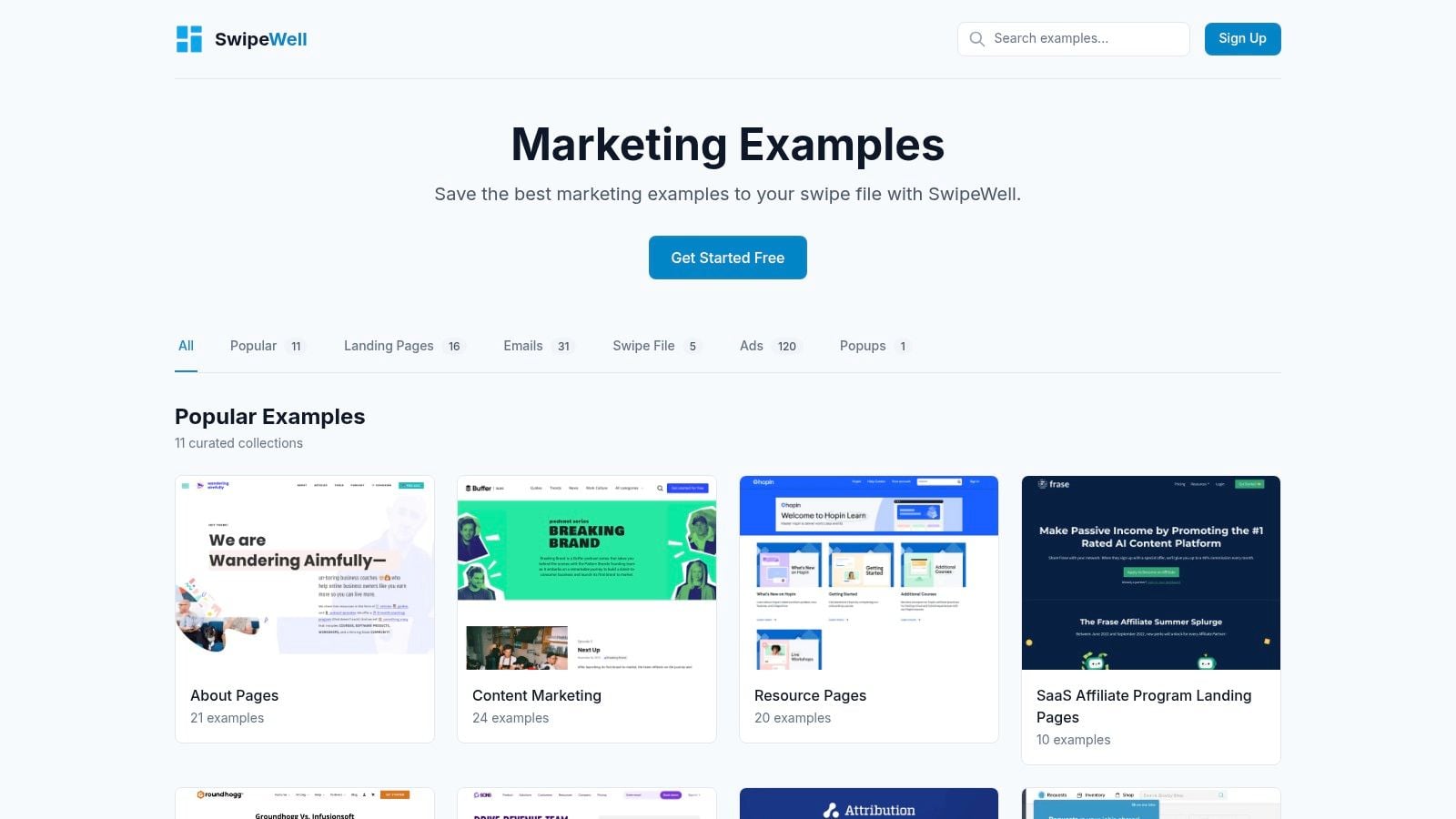 SwipeWell – Marketing Examples Library