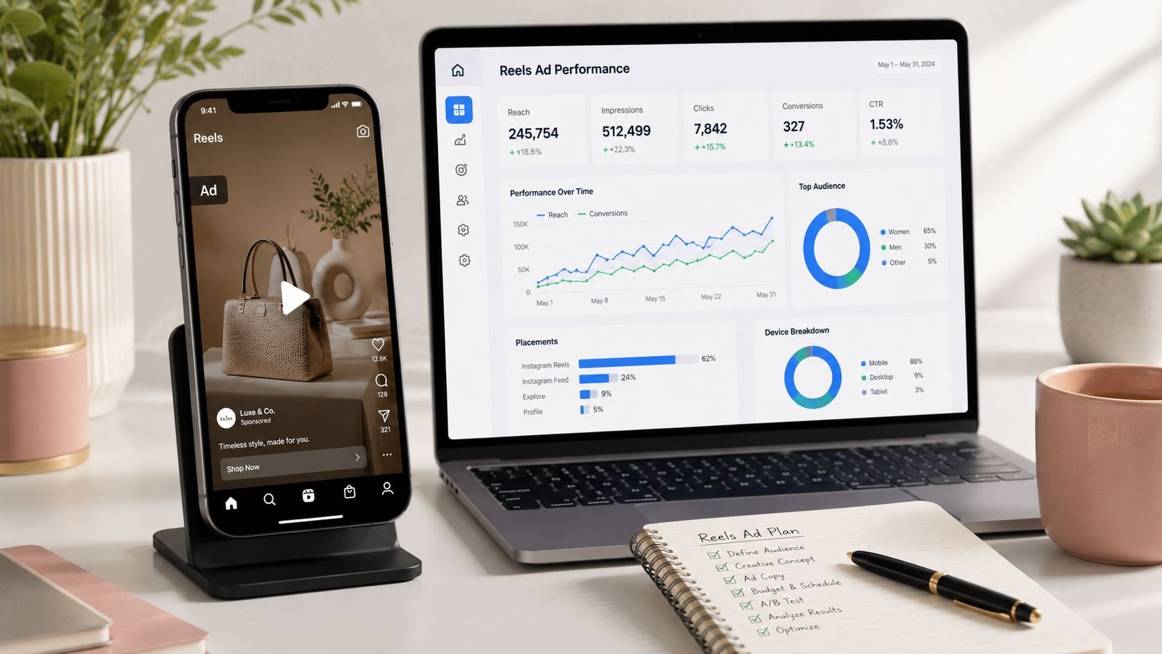 Instagram Reels Advertising Marketing Dashboard