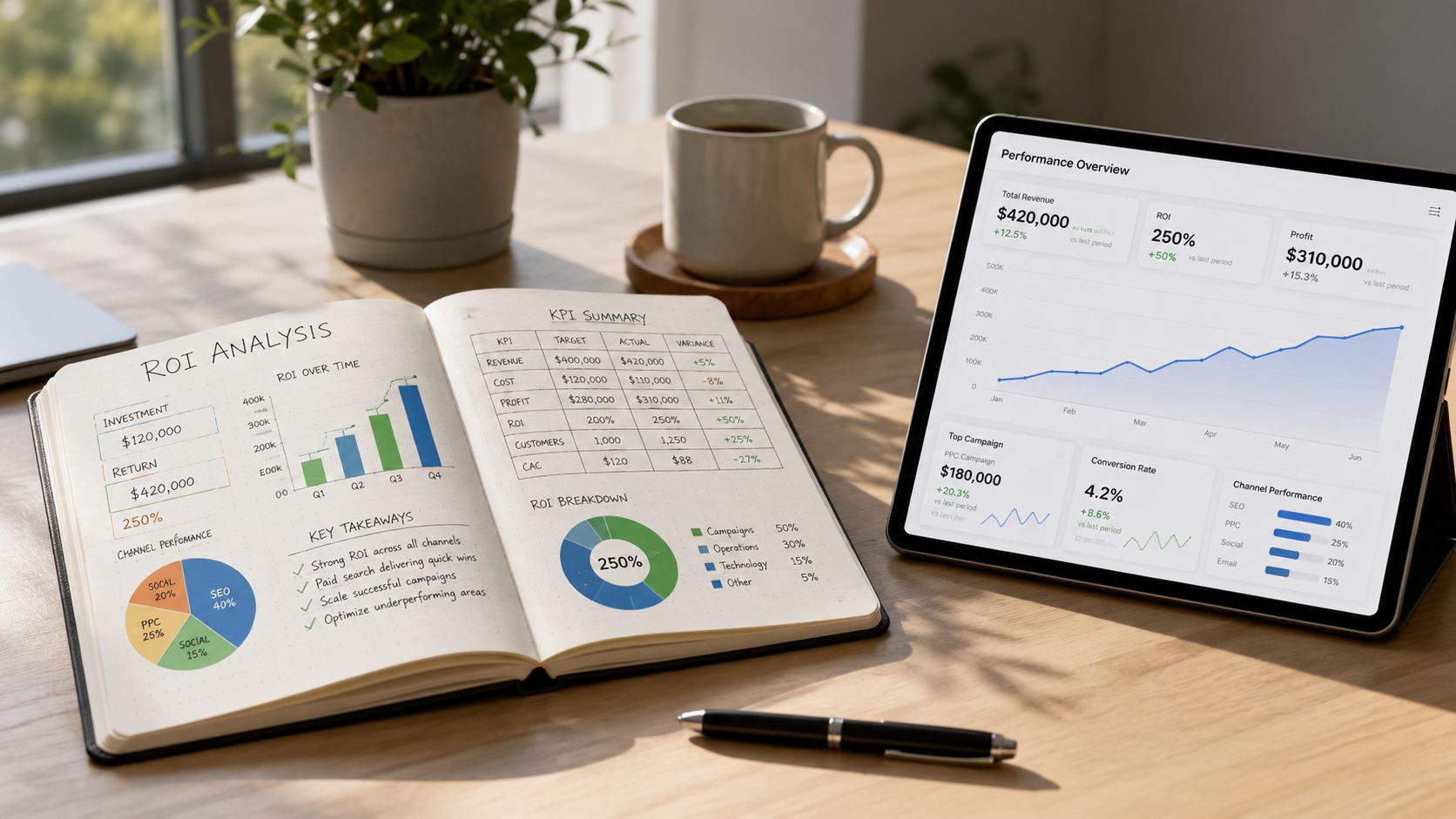 Roi Digital Marketing Agency Performance Dashboard