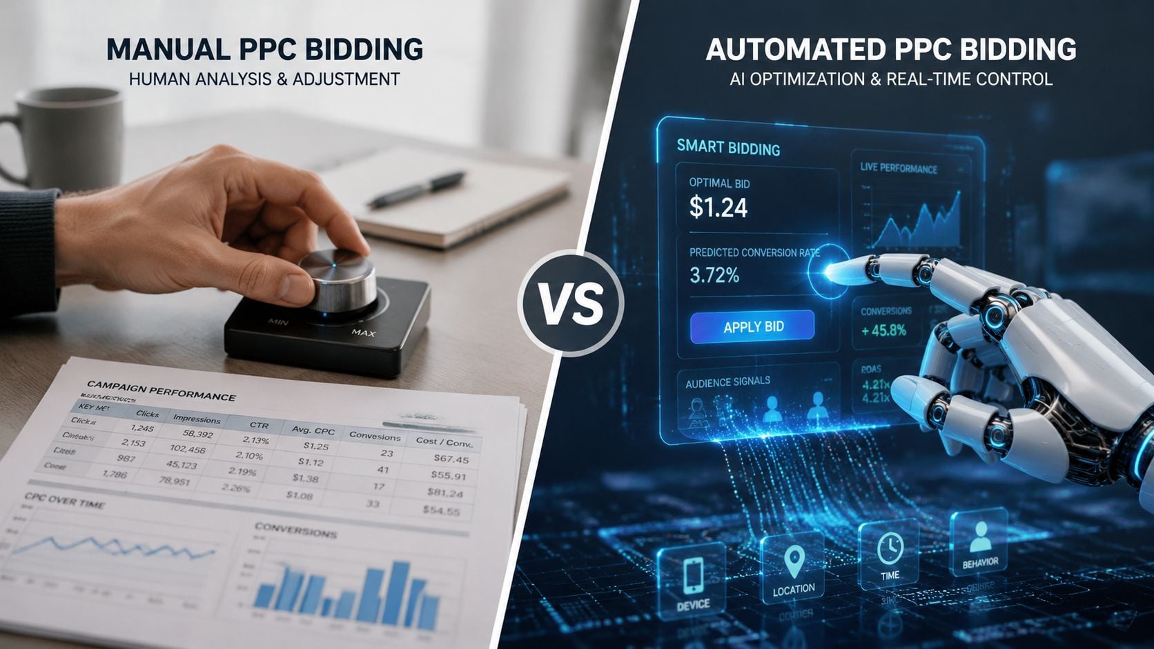 Manual Vs Automated Bidding Ppc Comparison
